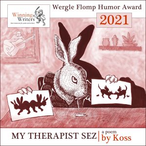 hare therapist with rorschach images and Wergle Flomp Promotional Text