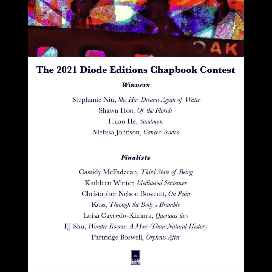 Diode Editions Chapbook Contest Winner and finalist list