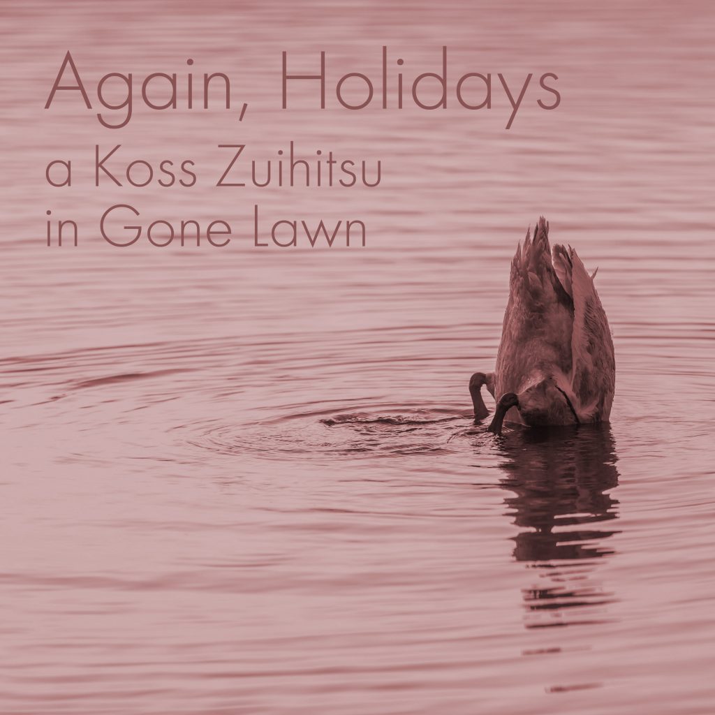 Good diving in water with text for poem promotion for Gone Lawn Issue and Koss Zuihitsu