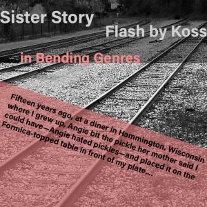 sister story promo with railroad tracks and text excerpt