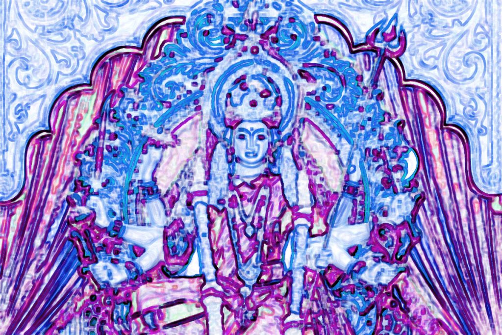 abstract kali image in blue and purple colors