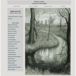 gone lawn screenshot from issue with koss cover art of swamp drawing