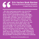 purple background with white quote text from book review by erin vachon of Dancing Backwards Towards Pluperfect